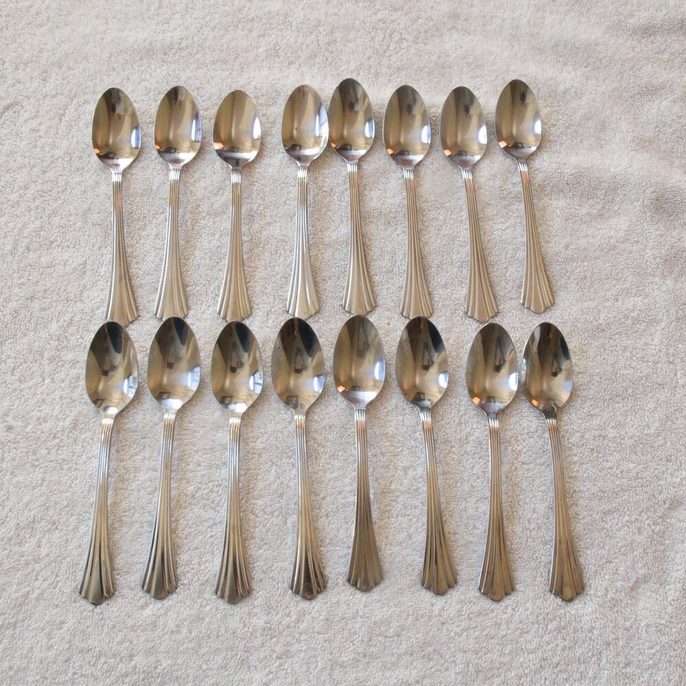 International Silver Symmetry Freemont Teaspoons Set of 16 Stainless China